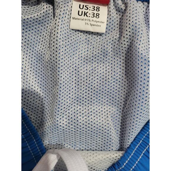 Kedofe Men’s Blue Lined Swim Trunks with Pockets Size 38 - Picture 6 of 9